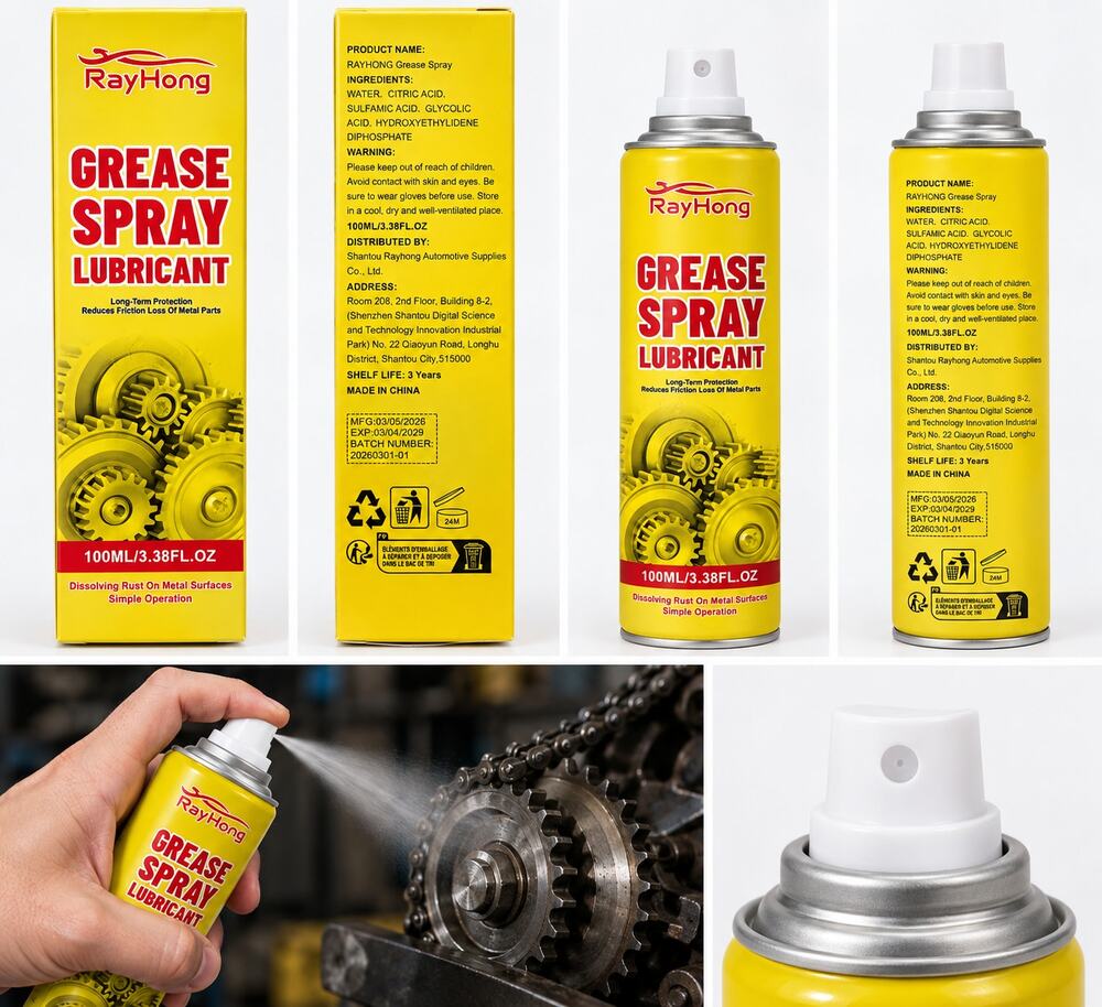 RayHong Grease Spray Lubricant – Rust Dissolving & Metal Protection
